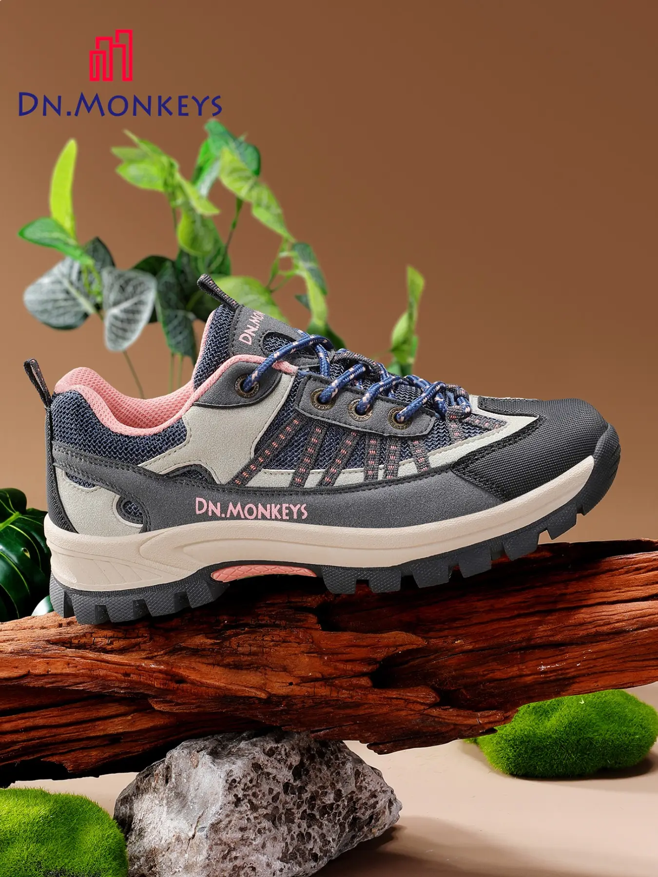 [Dn. Monkeys] Women's Lightweight Hiking Shoes, Shock Absorbing Anti-Slip Outdoor Camping Mountain Trekking Shoes, Sporty Style, All Seasons
