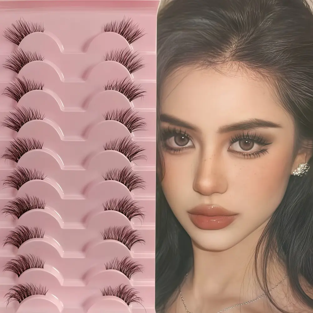 10 Pairs Fish Eye Half-Length Short False Eyelashes, Soft Comfortable, Shiny 5-15mm, Reusable, Suitable for Beginners and Daily Makeup, DIY Personal Lashes, Cosmetic False Lashes