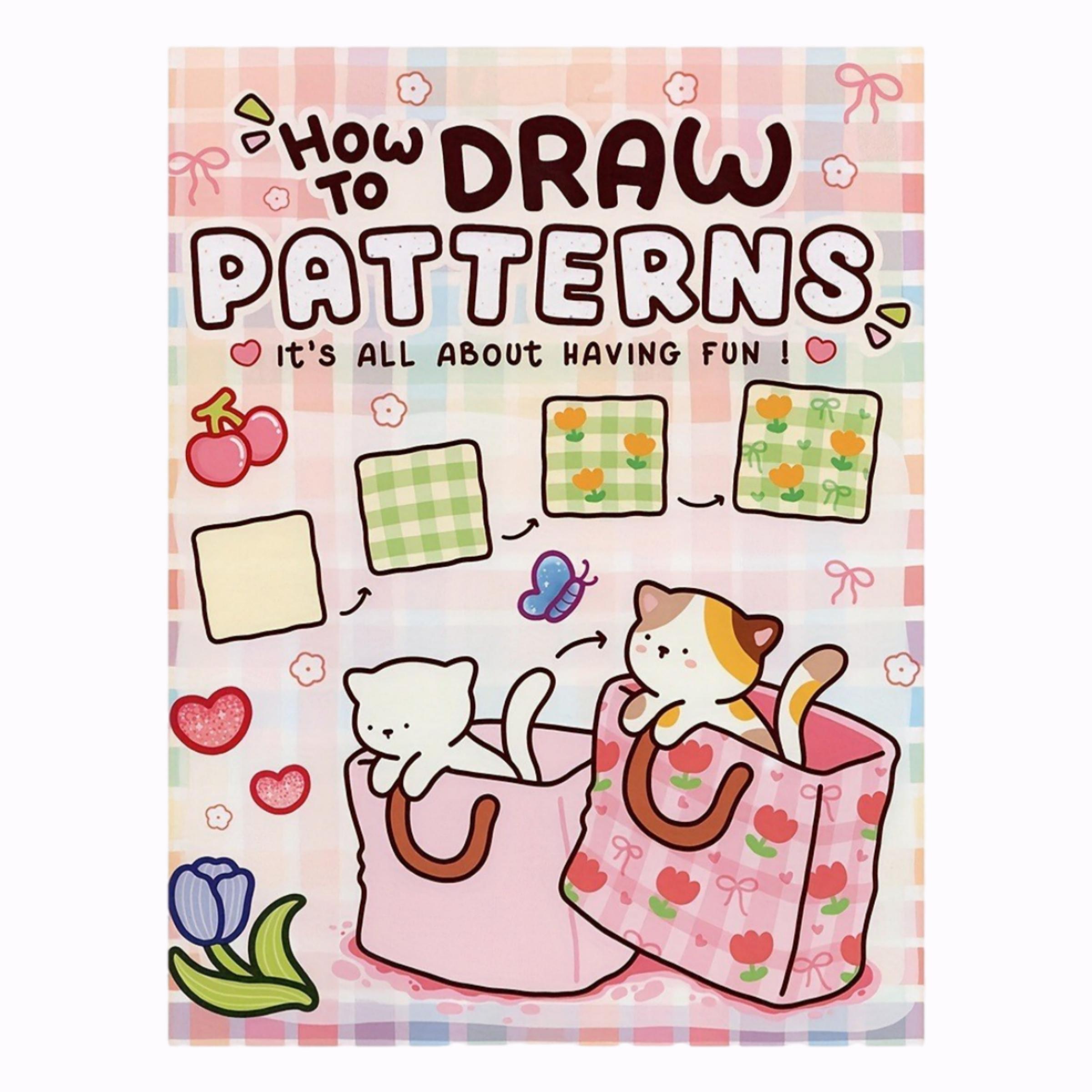 How to Draw Simple Fun Patterns Coloring Book for All Ages Drawing, Large Size High-Quality Paper Pages Perfect Gift for Art Enthusiasts Doodle Books