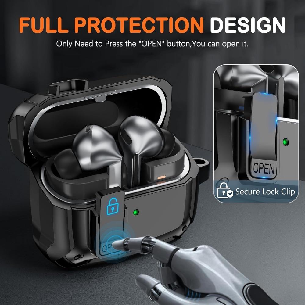 BASIC SUPPLY Compatible with Galaxy Buds 3 Pro Case(2024),Buds3 FE (2025),Buds 3 Case (2024) With Secure Lock Clip & Cleaning kit -Black BASIC SUPPLY Compatible with Galaxy Buds 3 Pro Case(2024),Buds3 FE (2025),Buds 3 Case (2024) With Secure Lock Clip & Cleaning kit -Black