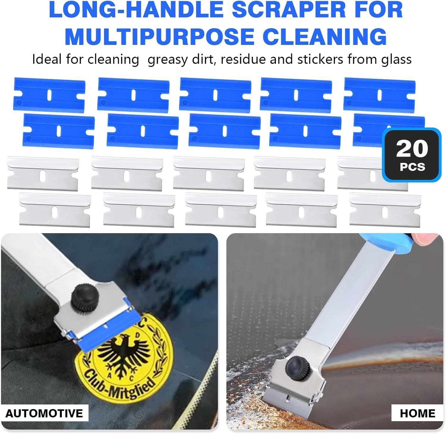 Amazon's best-selling car glass cleaning tool: multifunctional cleaning scraper, extended blade, adhesive remover