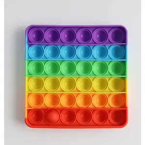 Rainbow multi-style press-happy decompression toys, soft silicone press bubble sensory educational toys, portable desktop decompression and pinch music, suitable for indoor leisure, universal anxiety-relieving toys for children and adults