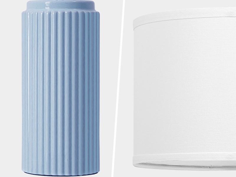 23.5’’ Farmhouse Table Lamps for Living Room Set of 2, Modern Elegant Ceramic Bedside Nightstand Lamps with White Linen Shade for Bedroom, Coastal Lamps Set for Study Home Office