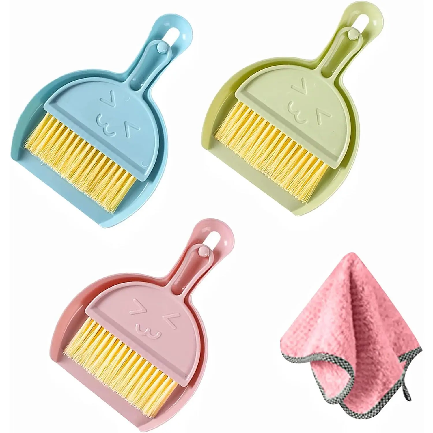 3 Packs of Mini Little Broom and Dustpan, Small Dustpan and Brush Set,  Dustpan and Broom Set for Cleaning Tables, Sofas, , Keyboards, Kitchen Countertops.