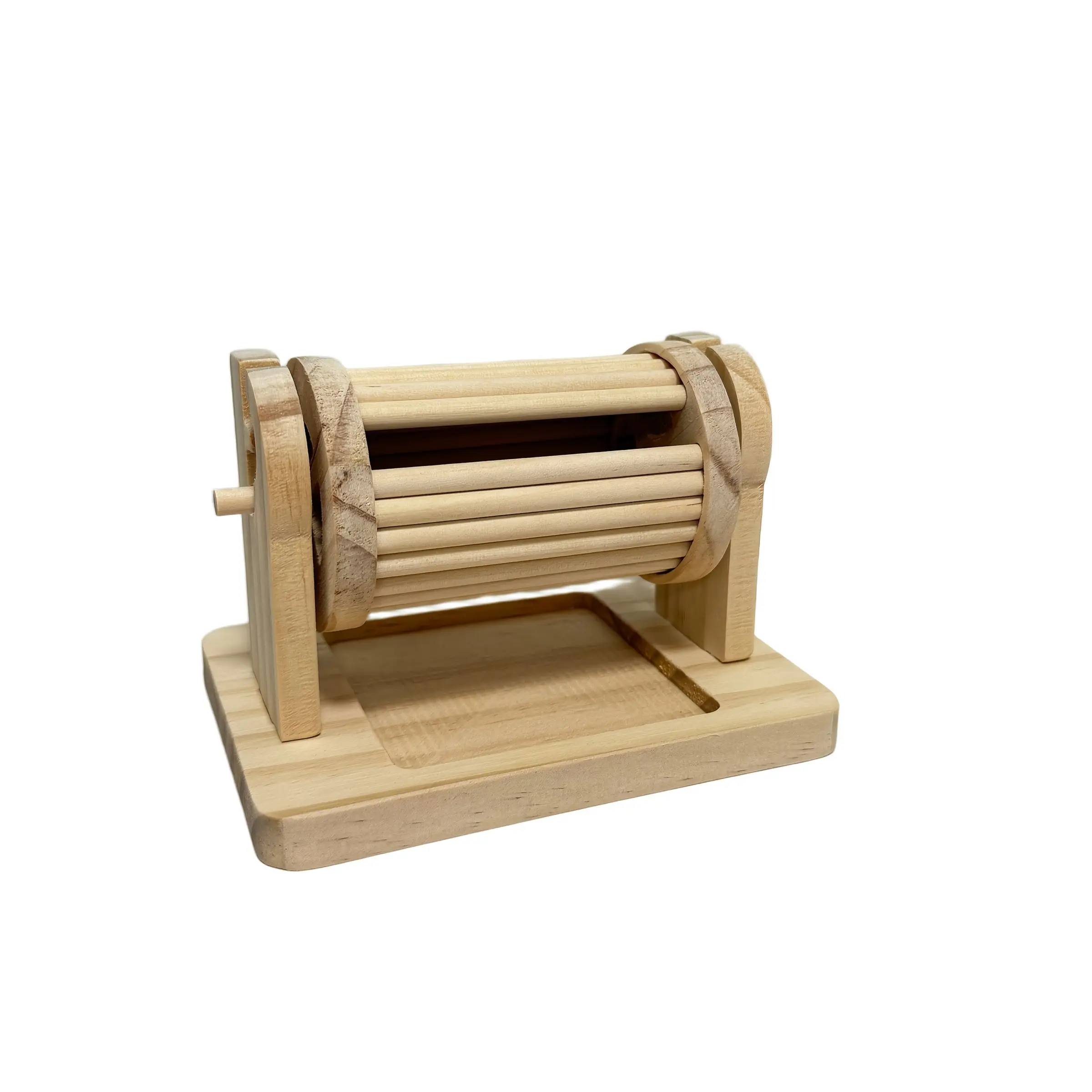 Hamster Wooden Wheel Food Dispenser Toy, All-Season Interactive Pet Training Tool, Wood Material, Ideal for Small Pets