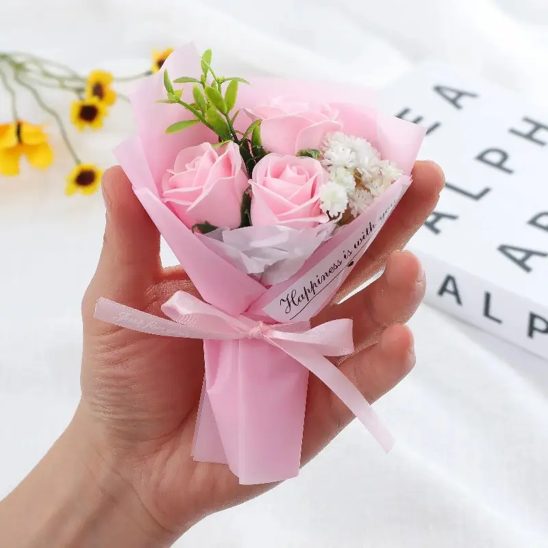 [Back To Shcool]Mini Artificial Rose Bouquet, 1 Set Creative DIY Spring Faux Flower Decorations without Vase, Fake Rose Flowers for Home Decor, Decorative Faux Flower, Romantic Gift, Artificial Roses Bouquet, Flower Arrangements