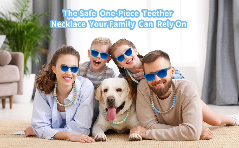 X-NKL02 Teething Necklace for Boys and girls - Integrated Safety Design for Toddler, Sensory Chew Necklace for Boys and girls, Boys, Girls with Autism, ADHD, Fidget - Nursing Breastfeeding Necklace for Mom