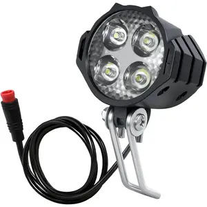 Waterproof 2 Pin Ebike Front Headlight for 12V-60V 36V 48V Battery Systems, Fits Electric Bicycles Mountain Bikes Scooters