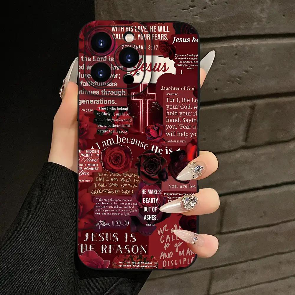 A Stylish Phone Case Featuring an Inspirational Christian Design, Complete with Bible Verses,Compatible with for iphone Models 16, 15, 14, 13, 12, And 11 Pro Promax Plus.