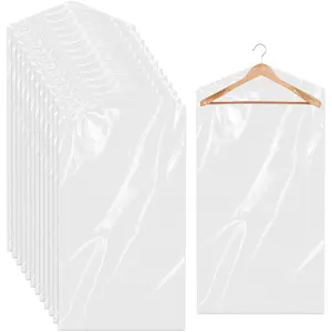 20 Pack Clear Plastic Hanging Garment Bags Dust-proof Clothes Covers for Dry Cleaner, Home Storage, Travel 60x90cm