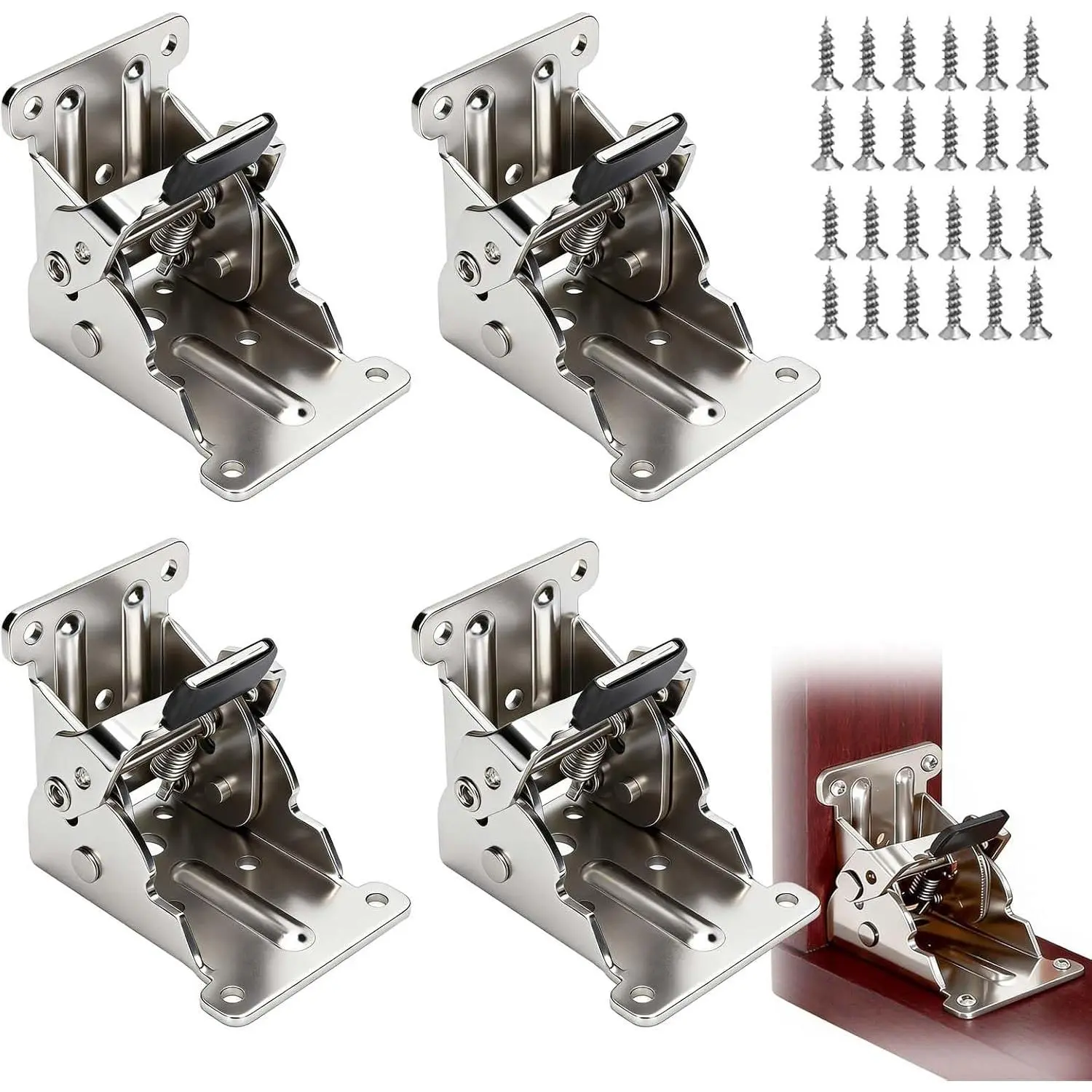 4 Pack Folding Brackets 0°-90°-180° with Screws