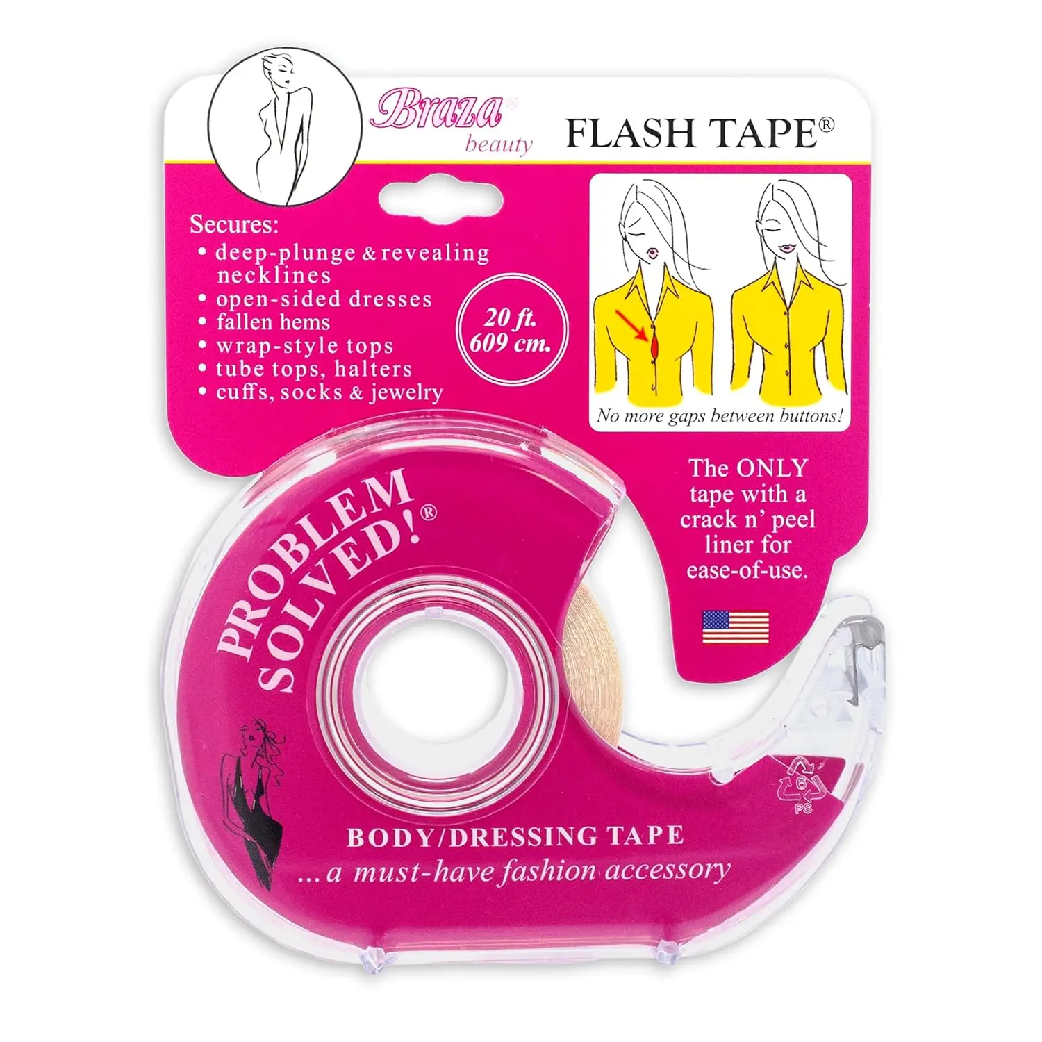 Flash Tape - Double Sided Clear Adhesive Clothing, Fabric and Body Tape (1)