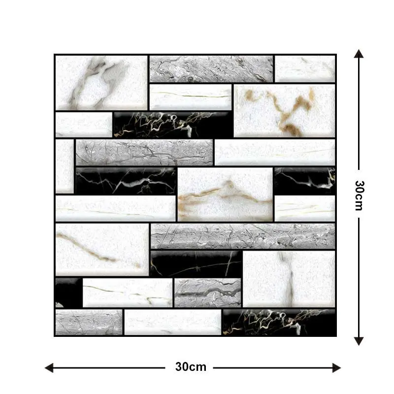 Vintage Marble Tile Self-Adhesive Wallpaper Kit, Mould-Proof Waterproof Ceiling Stickers, Easy Peel-Off, Ideal for Kitchen Backsplash & Home Decor