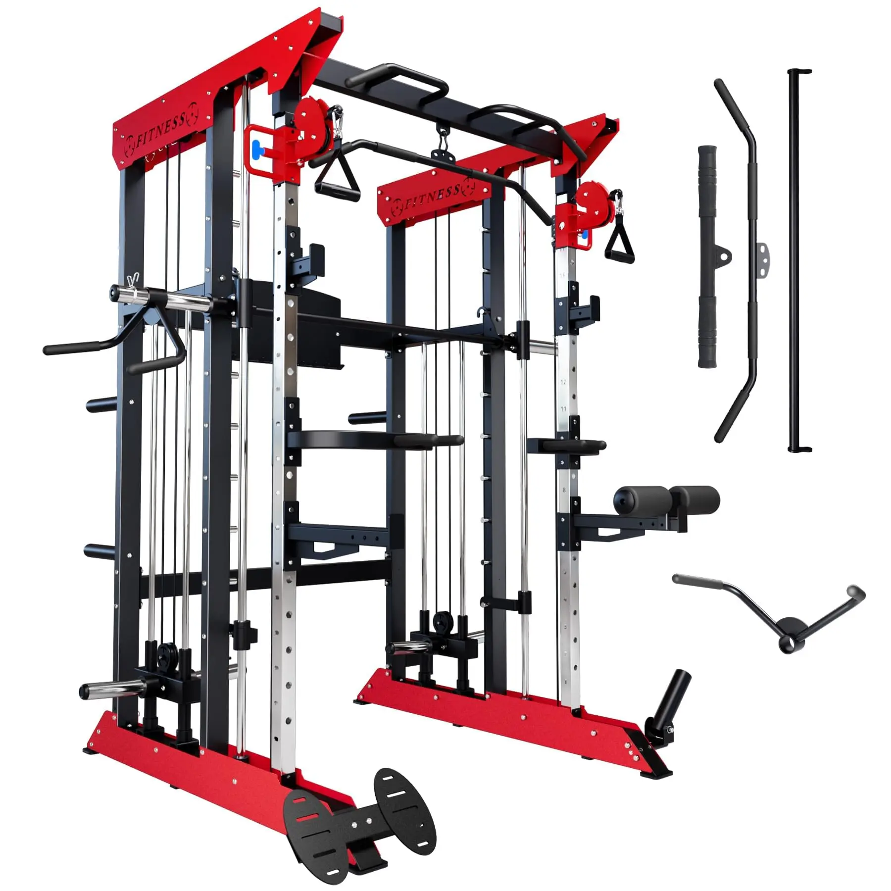GARVEE Power Cage SmithMachine, 3600lbs Power Cage Light Commercial Grade Superior Multi-Functional Power Rack Home Gym, with Cable Crossover, Squat Rack for Home Gym Equipment, Space-Efficient Design