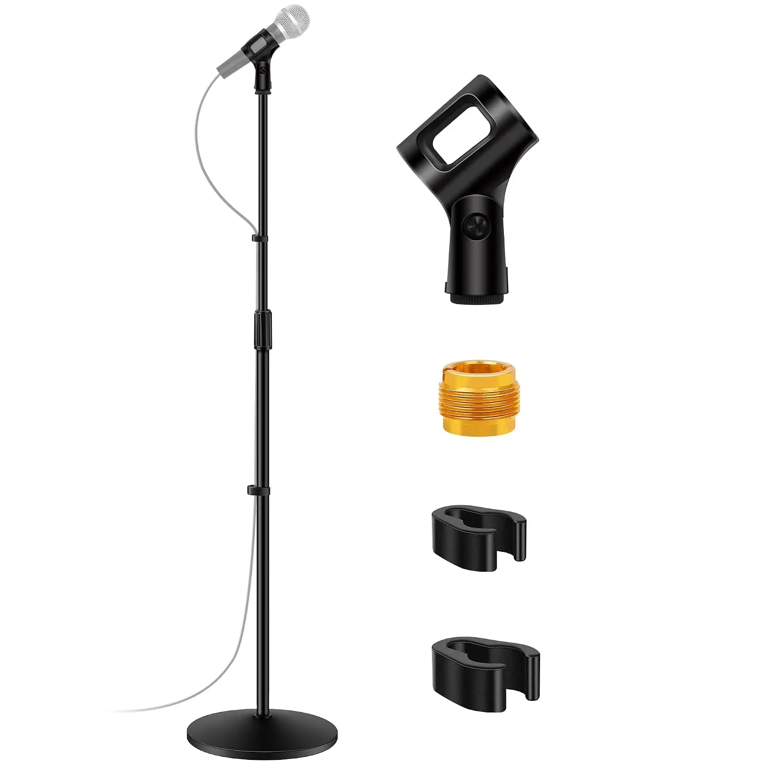Mic Stand Microphone Stand Floor with Weighted Base for Singing