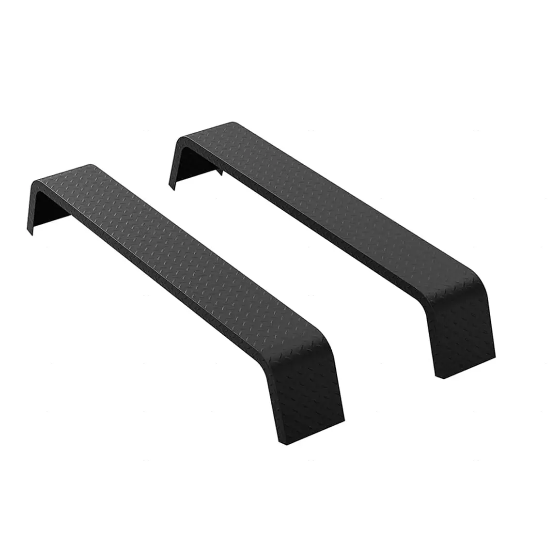 2 Pack Tandem Axle Trailer Fenders 72-7/8" x 10-1/4" x 13" – Heavy Duty Steel Diamond Plate Double Axle Trailer Fenders for 13"-15" Tires, Cargo & Utility Trailers (Black)