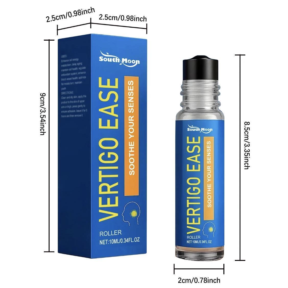 South Moon Vertigo Ease Aromatherapy Roll-On Oil – Natural Fast Relief for Dizziness, Nausea, Motion Sickness & Head Discomfort – Portable 10ml Travel Size – Gentle Plant-Based Formula – Buy 1 Get 1 Free