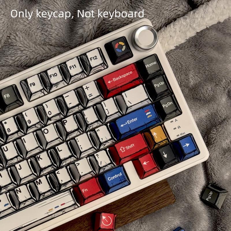 Mixed Color Keycap, PBT Material Keycap, Round Keycaps, Keyboard Keycap for 6.25U Space 61 68 75 87 98 100 104 108 Keyboard, Computer Accessories, Gaming Room Accessories, Boyfriend Gift #TOP PICKS