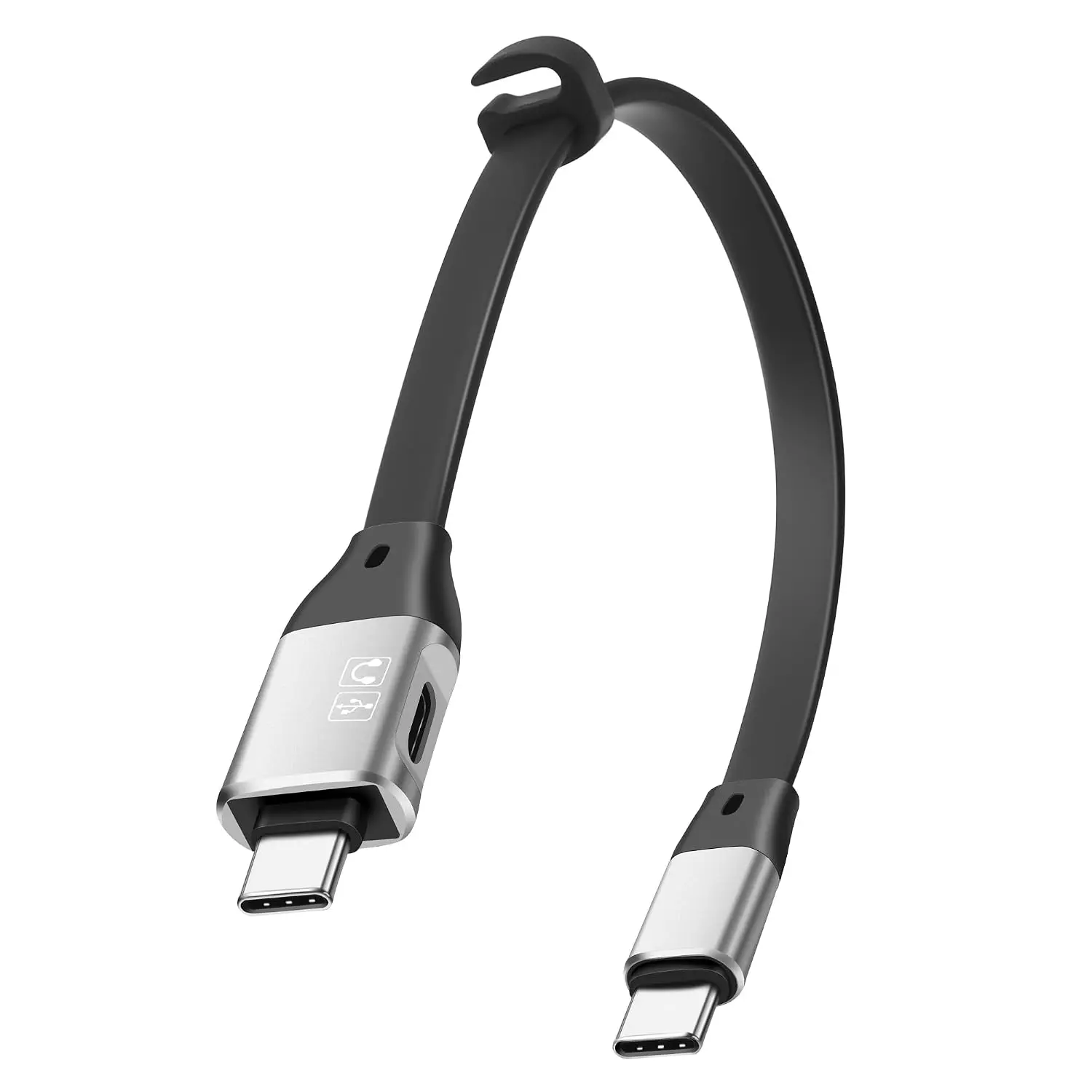 USB Type C Male to USB C Male Short OTG Data  + USB-C Female OTG  10Gbps 60W   for Laptop Tablet Mobile Phones - 24cm