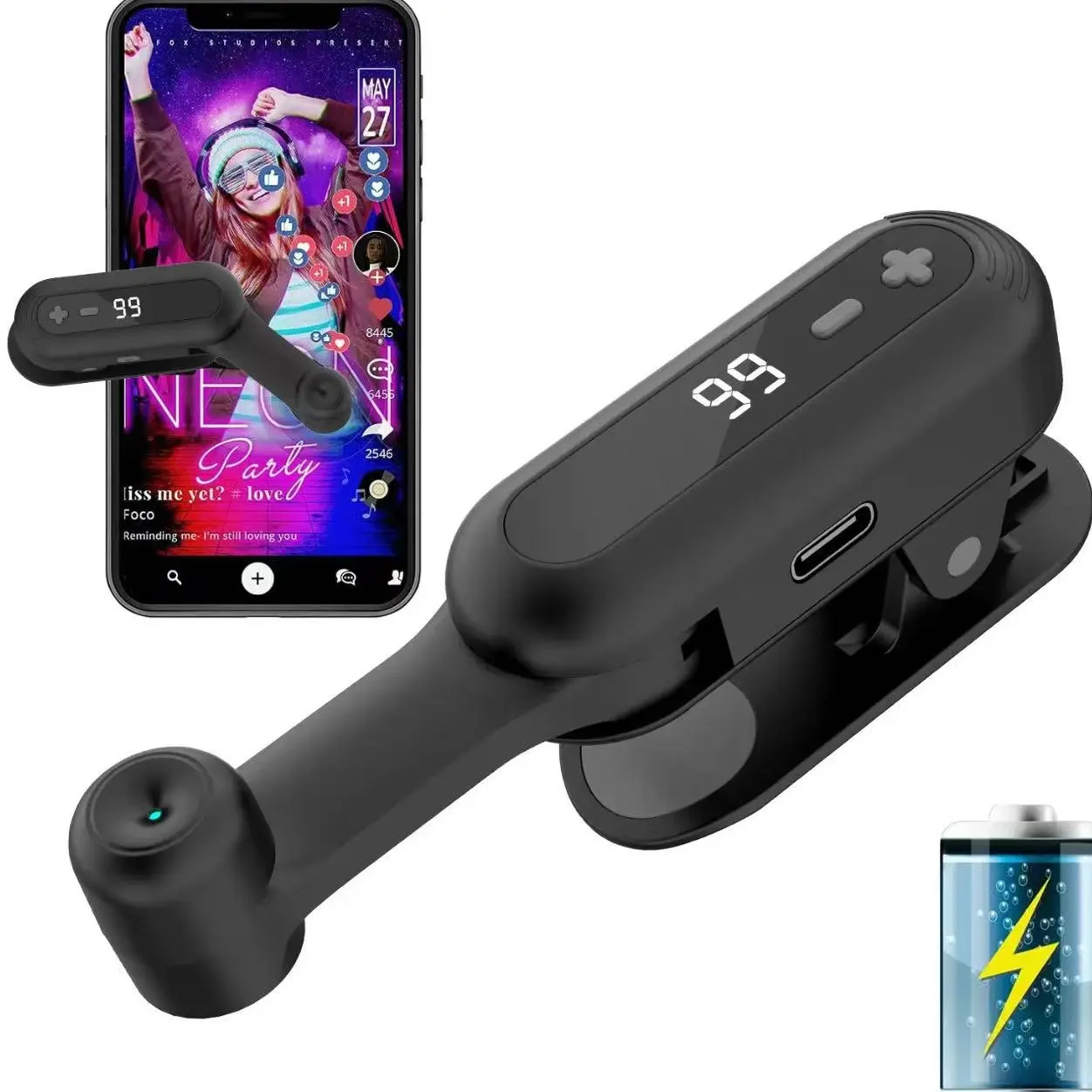Dynor 2026 Wireless Rechargeable Smart Auto Clicker, 107 Adjustable Speeds, Universal Touch Simulator for iPhone iPad Android, Social Media Tool