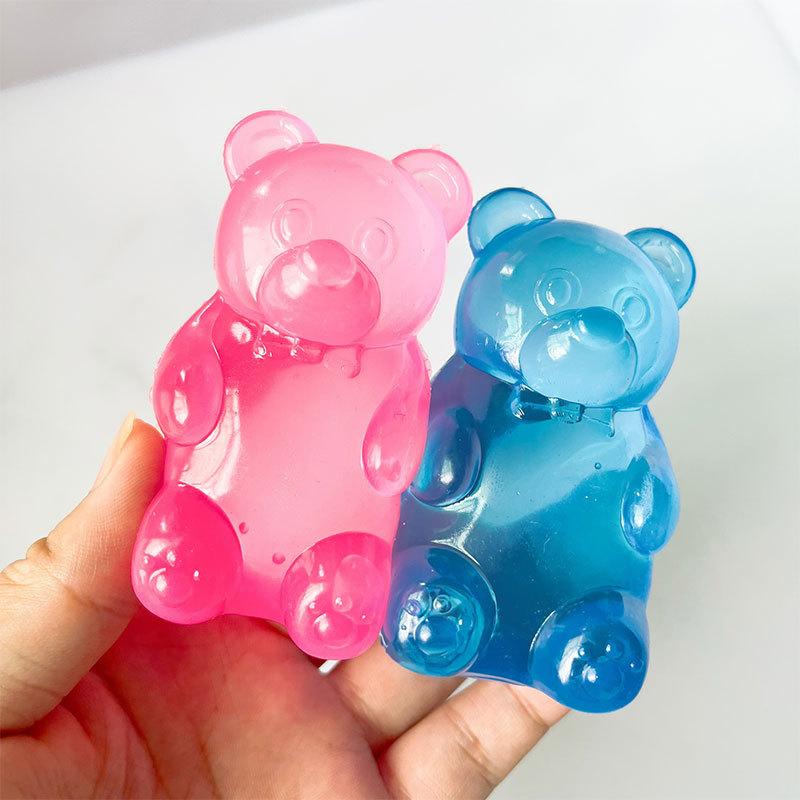 1-pack/4-Pack Gummy Bear Squishy Toys Jelly Filled Sensory Stress Relief Set