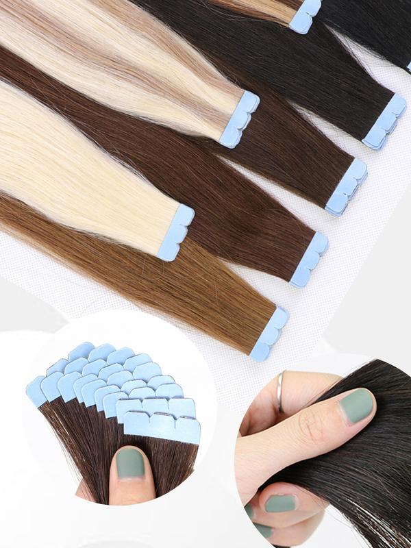 10 Piece Hair Extensions, Real Human Hair, Invisible Straight, Easy to Wear and Remove, Natural Look, Suitable for Women