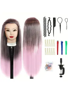 66cm Realistic Hairstyling Mannequin Head with Synthetic Hair, Durable Construction for Salon & Beauty School, Ideal for Barbers & Stylists
