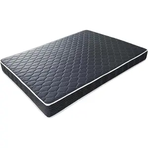 Full Size Mattress - 6-in High-Density Foam, Navy Blue Diamond-Quilted Breathable Fabric, Ergonomic Neck Support, Over 25 kg Weight Capacity, Compressed Packaging (Random Black or White Edge Shipment, On-Site)