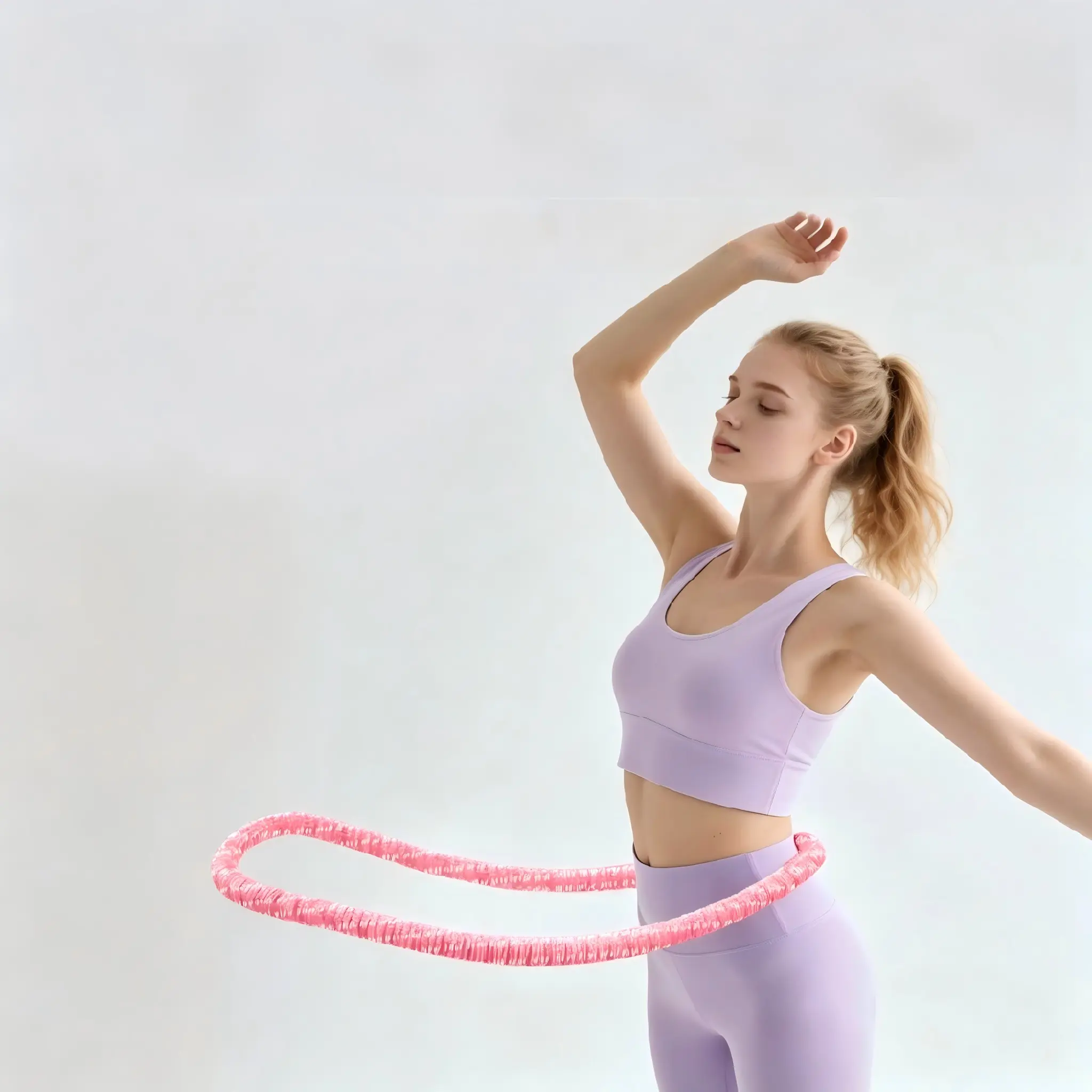 Spring-Loaded Weighted Hula Hoop, Portable Silent Anti-Jam Design, Ideal for Core Muscle Training, Compact Size, Easy to Carry