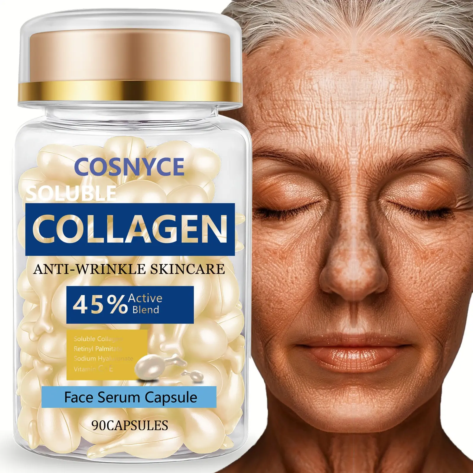 Cosnyce Retinol Collagen Deep Moisturizing Capsule Cream Anti-Wrinkle Skincare, Firming Rejuvenating Skin, Wrinkle Reducing Moisturizer, Skin Firming & Hydrating Formula, Smooth, Moisturizing, Anti Age Boost, Anti Aging Cream, Skin Care Product