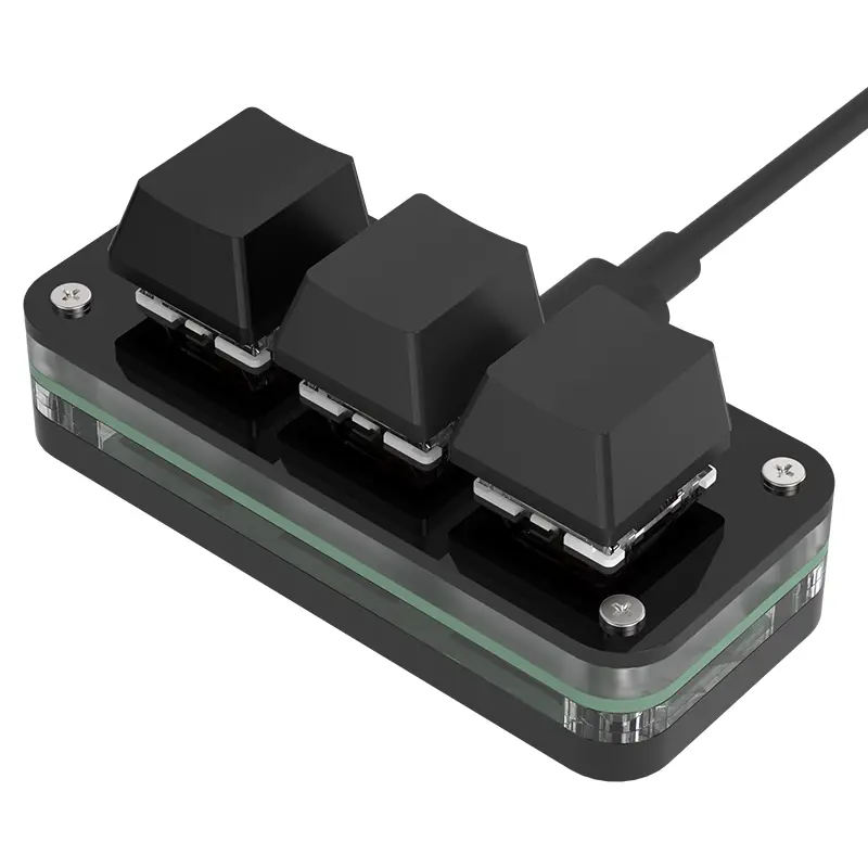 Wireless RGB 3-Key Macro Programming Mini Keypad with Hotswap Keys, Auto Sleep/Wake, Copy-Paste Functionality for PC Gaming, Photoshop, Gaming Console
