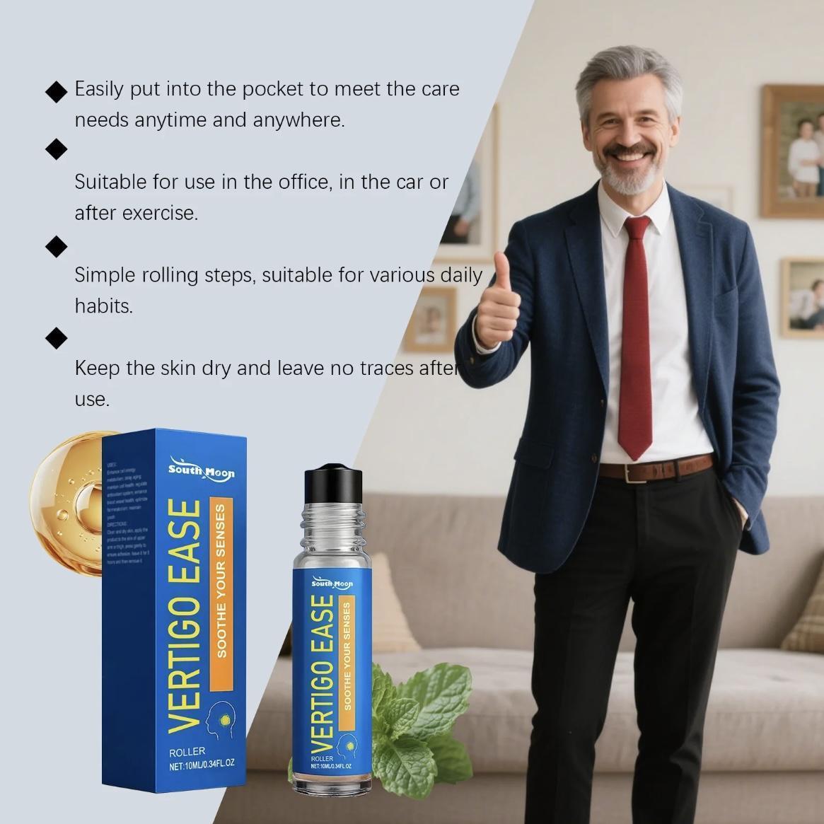 South Moon Vertigo Ease Aromatherapy Roll-On Oil – Natural Fast Relief for Dizziness, Nausea, Motion Sickness & Head Discomfort – Portable 10ml Travel Size – Gentle Plant-Based Formula – Buy 1 Get 1 Free South Moon Vertigo Ease Aromatherapy Roll-On Oil – Natural Fast Relief for Dizziness, Nausea, Motion Sickness & Head Discomfort – Portable 10ml Travel Size – Gentle Plant-Based Formula – Buy 1 Get 1 Free