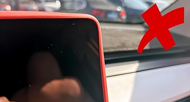 THE WELL KEPT Screen Edge Protector Frame Compatible with Tesla Model 3/Y Interior Accessories 2017-2024 Silicone Center Console Bumper Decor Protection Skin Friendly Red