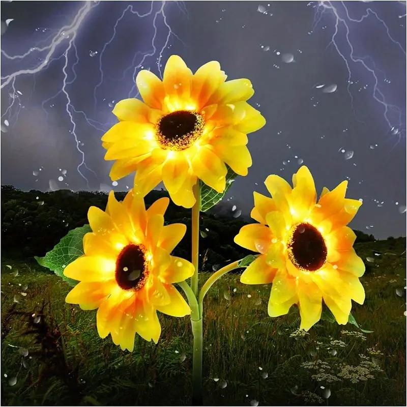 Solar Powered Sunflower Shaped Garden Light, 1 Count Outdoor Decorative Stake Light, Landscape Solar Lamp, Outdoor Lawn Lamp, Ground Stake Light