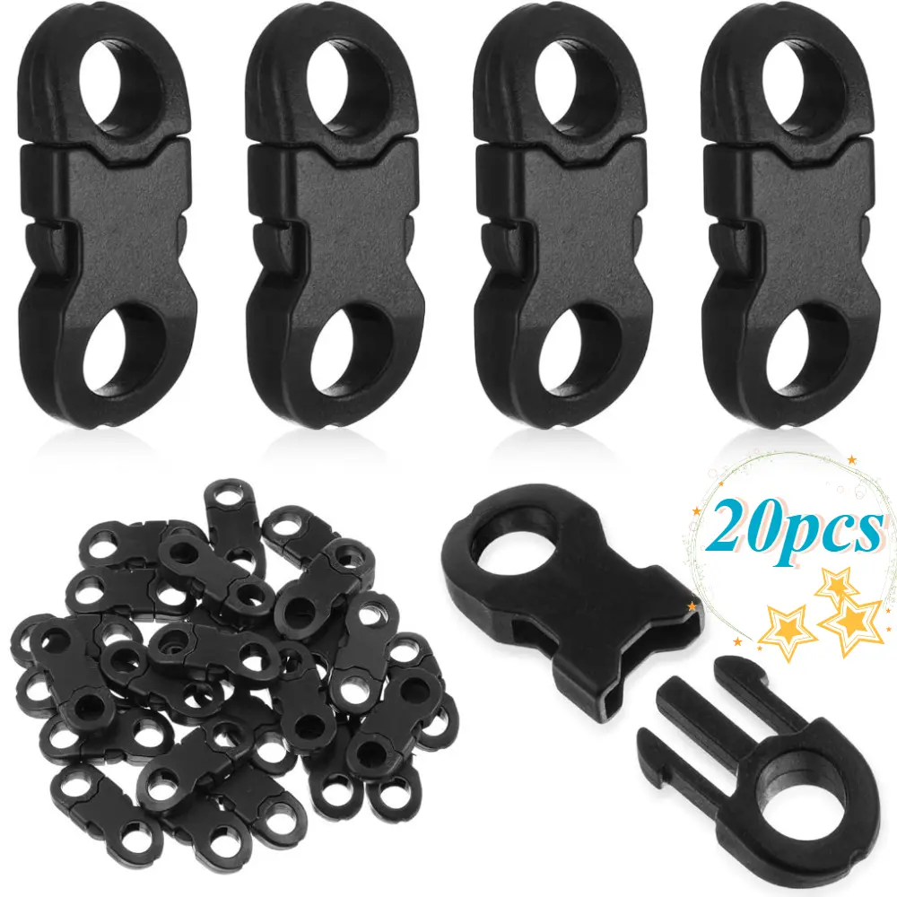 20pcs buckle mini quick release side opening buckle portable umbrella rope wristband weaving special buckle DIY handmade crafts accessories dog collar replacement buckle Outdoor camping backpack repair fixed buckle