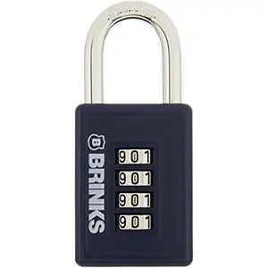 - 40mm 4-Dial Resettable Sports Padlock - Zinc Die-Cast Body with Plated Shackle, Navy
