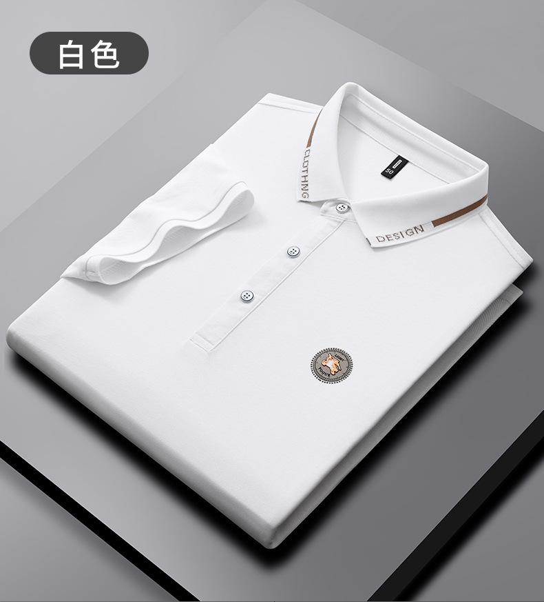 New Spring/Summer Lightweight Embroidered Straight Fit Short Sleeve Men's Polo Shirt for Business Casual Daily Wear, In Stock