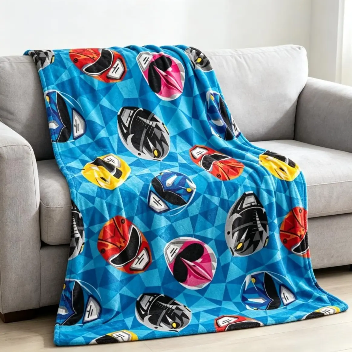 Mighty Morphin Power Rangers Style Flannel Blanket For Adults And Kids, Super Warm Plush Throw Blanket Soft Cozy Fleece Blanket For Sofa Bed Picnic Camping Home Decor, Novelty Birthday Gift For Fans