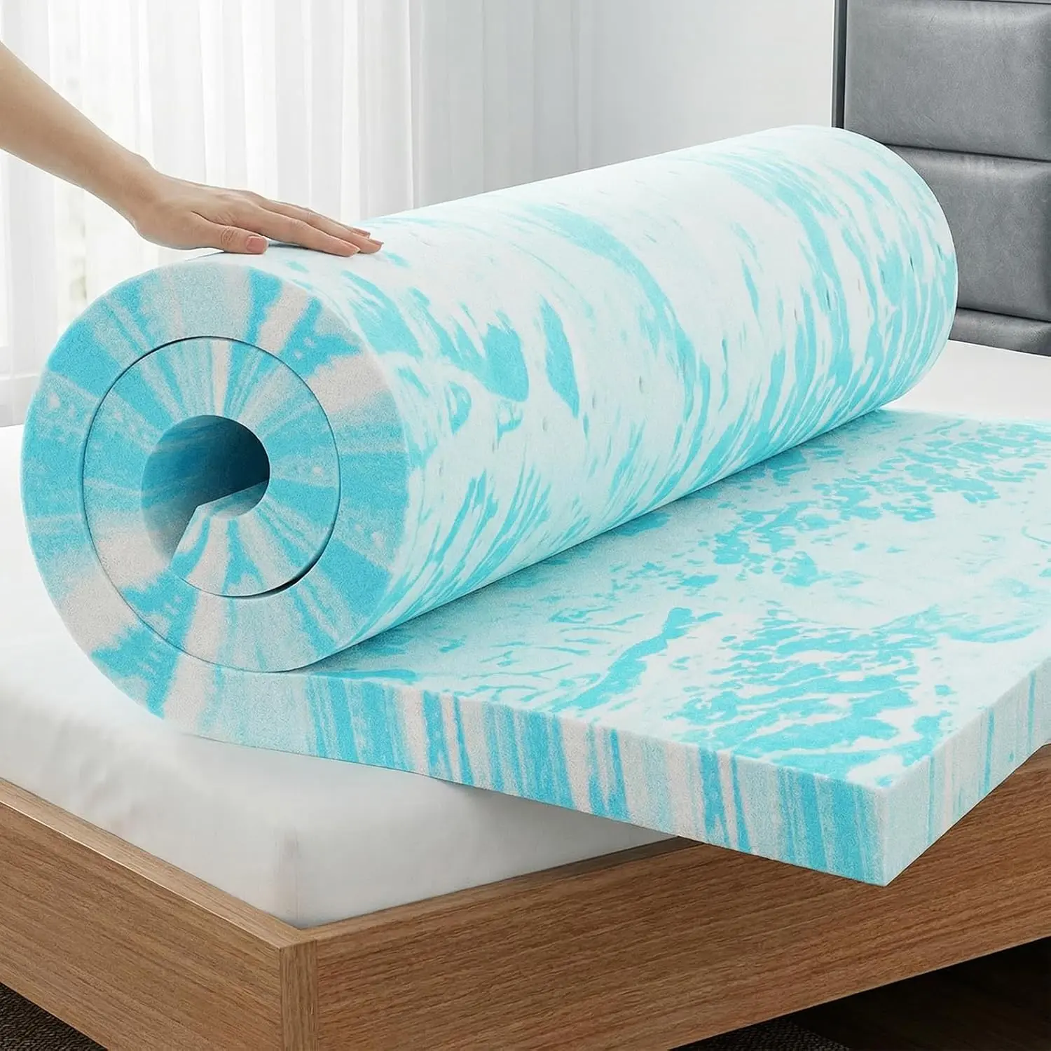 2 Inch Full Cooling Gel Infused Mattress Topper, Bed Pad| CertiPUR-US Certified, Soft Ventilated Pressure Relieving Bed Pad in a Box, Plush Overlay for Dorm, RV, & Sleeper Sofa