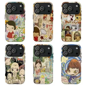 FL-Yoshit0m0 Nara Collage Phone Case,Retro Scrapbook Nara Yoshit0m0 Cartoon Protective Cover For iPhone 17 Pro Max 16 15 14 13 12 11 8 7 Plus for Samsung S26 Ultra S25 24 23 22 21 Case-Perfect Holiday Gift for her/him/fans