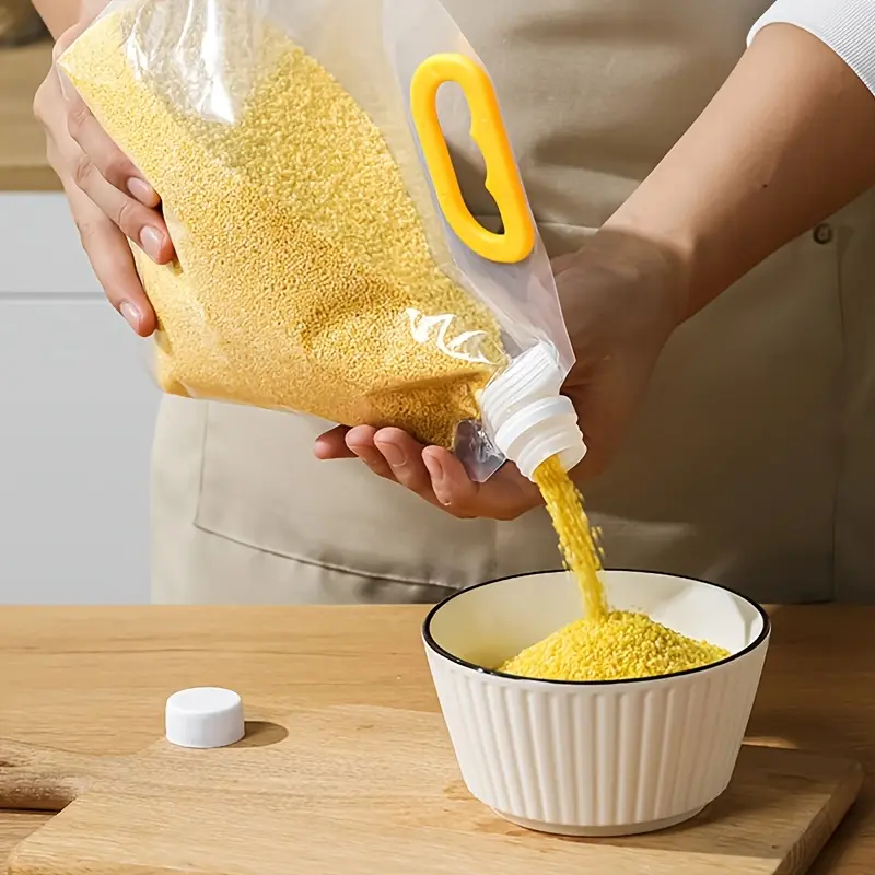 10pcs Food Grade Grain And Miscellaneous Grain Sorting Bag - Random Lid And Opening Styles, Transparent Reusable Airtight Sealed Moisture-Proof Organized Food Storage Bag Containers, Essential for Kitchen Supplies, Multiple Specifications to Choose from