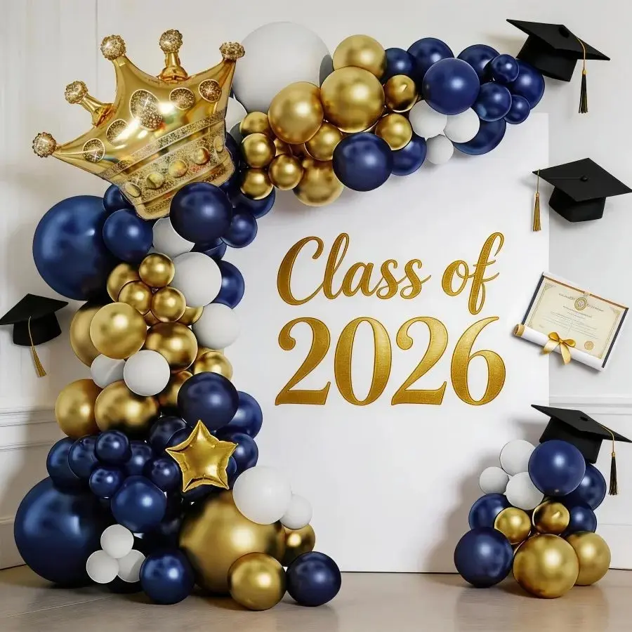 118 Crown Balloon Arch Set, Balloon Arch Decoration, Gold Balloons, Golden Crown Balloons, Graduation Party Decor, Singles Party, Birthday Party