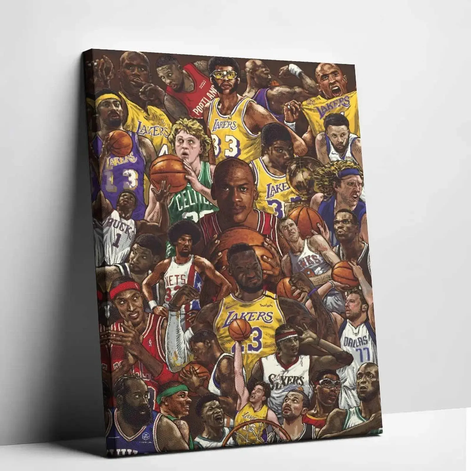 Basketball Superstars Canvas Art - Cool Room Decor Posters & Prints, Brightening High Color Fastness Home Decor for Home Supplies Enthusiasts, Mother's Day Gift for Kitchens, Bedroom
