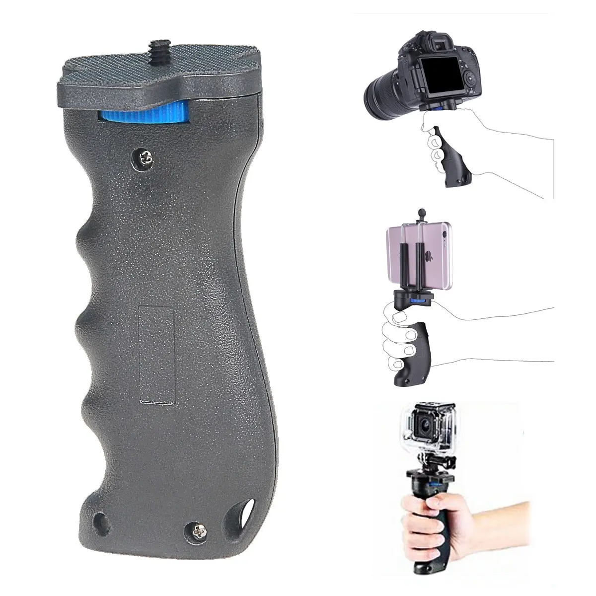 Universal Camera Grip Handle, Compatible with Cameras, Phones, Action Cameras, Versatile Shooting Accessory, Ideal for Photography & Videography