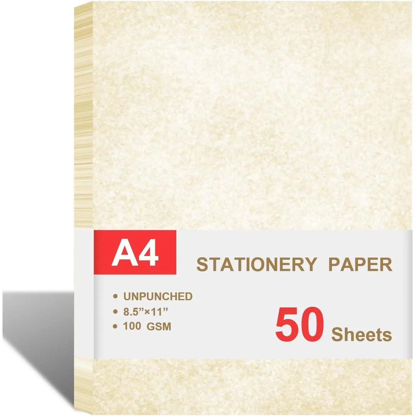 Double-Side Office Paper, Inkjet/Printer Compatible Unpunched Refill Paper for Resumes & Diplomas, Letter Size 8.5"x11", 100gsm, 50 Sheets for Writing/Printing Stationery