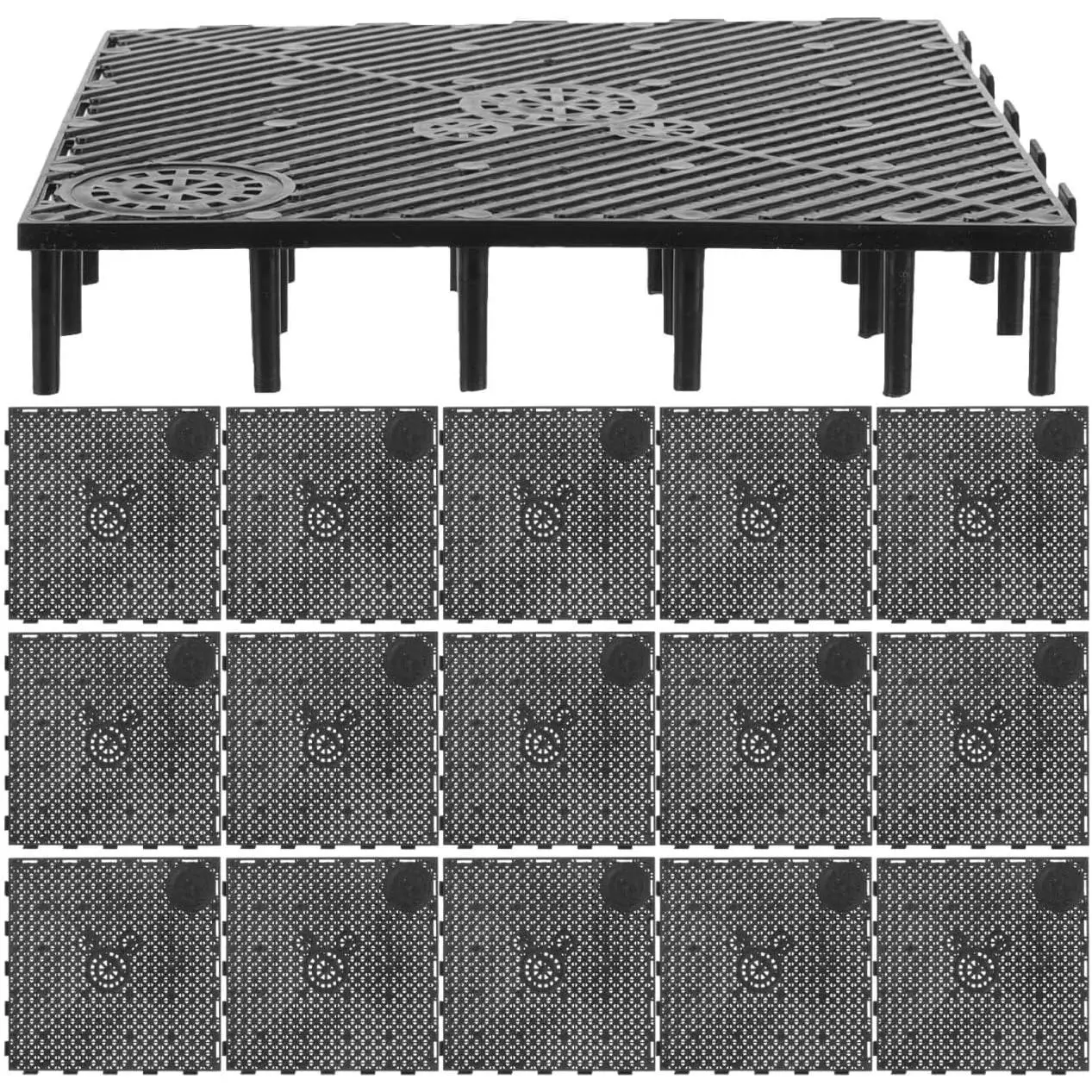 20 Pcs PVC Aquarium Undergravel Filter Plates - Fish Tank Bottom Sand Separator, Black Gravel Divider Board, Aquarium Decoration, Aquatic Pet Supplies Filter Accessories