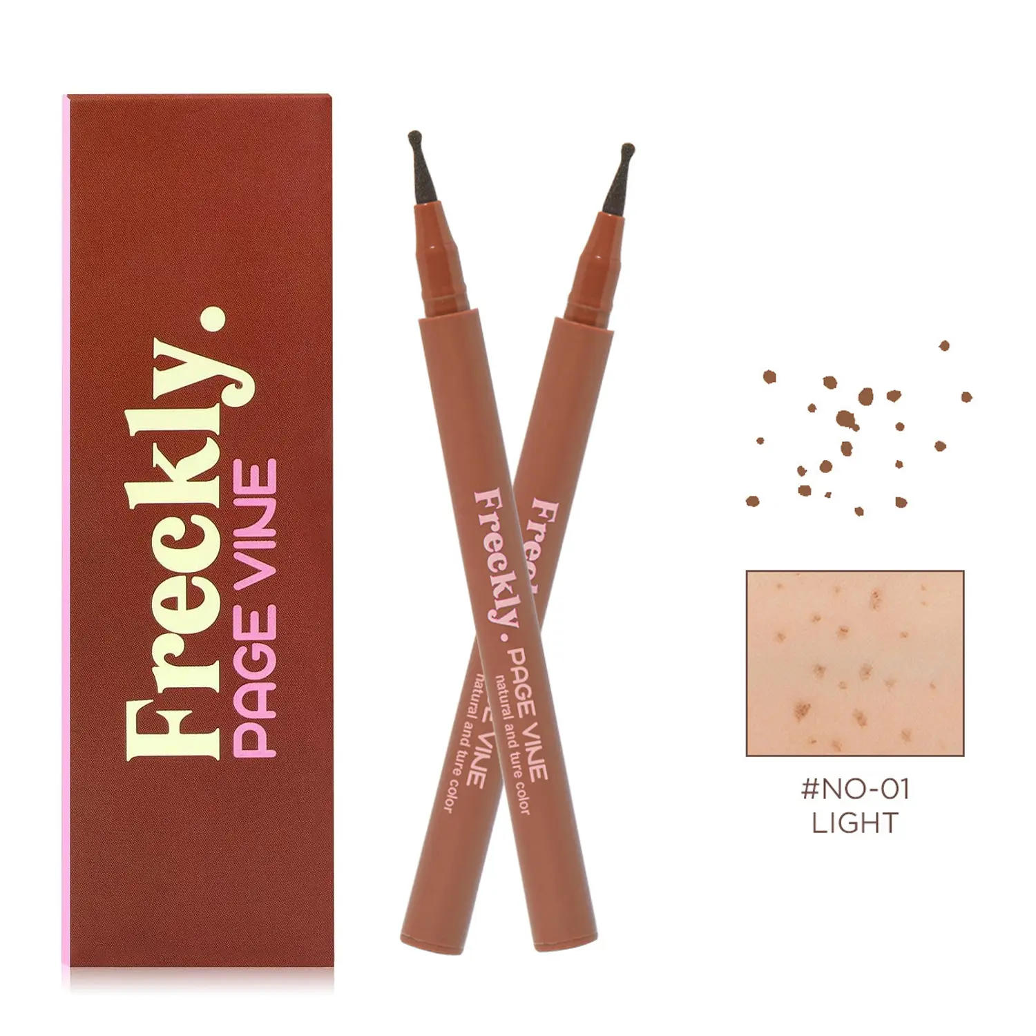 2Pcs Aesthetic Fake Freckle Stamp Pen, Waterproof Long‑Lasting Quick‑Dry Freckle Makeup, Tap To Get Soft Realistic Freckles, Enrich Daily And Creative Makeup Looks, High Tolerance Cosmetic Tool For Makeup Novices.