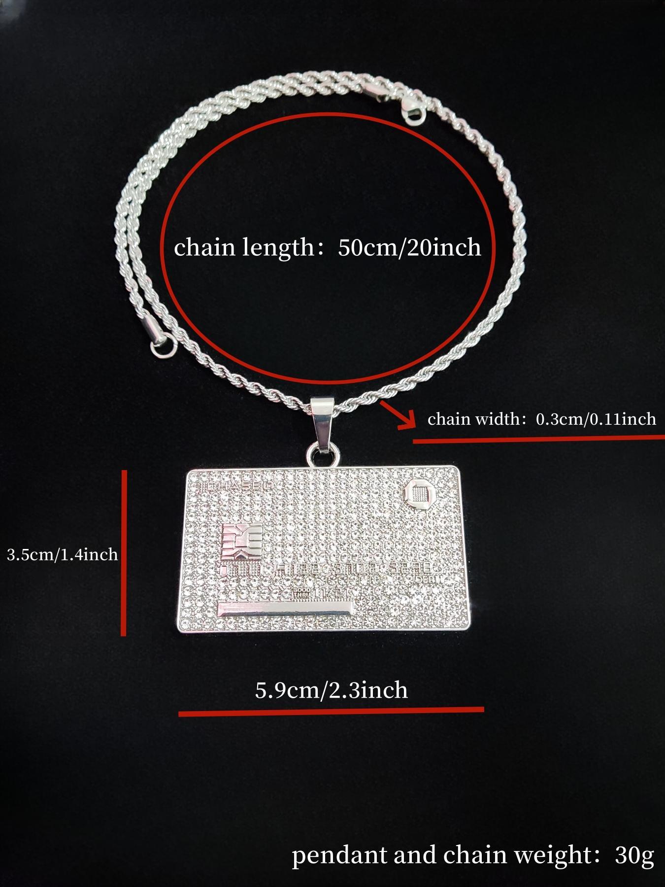 Fashion Creative Bankcard Shaped Pendant Necklace for Men & Women, Stainless Steel Twist Chain Necklace for Party, Daily Clothing Decor, Trendy Exquisite Jewelry for Birthday Gift, Statement Necklace, Cuban Link Necklace