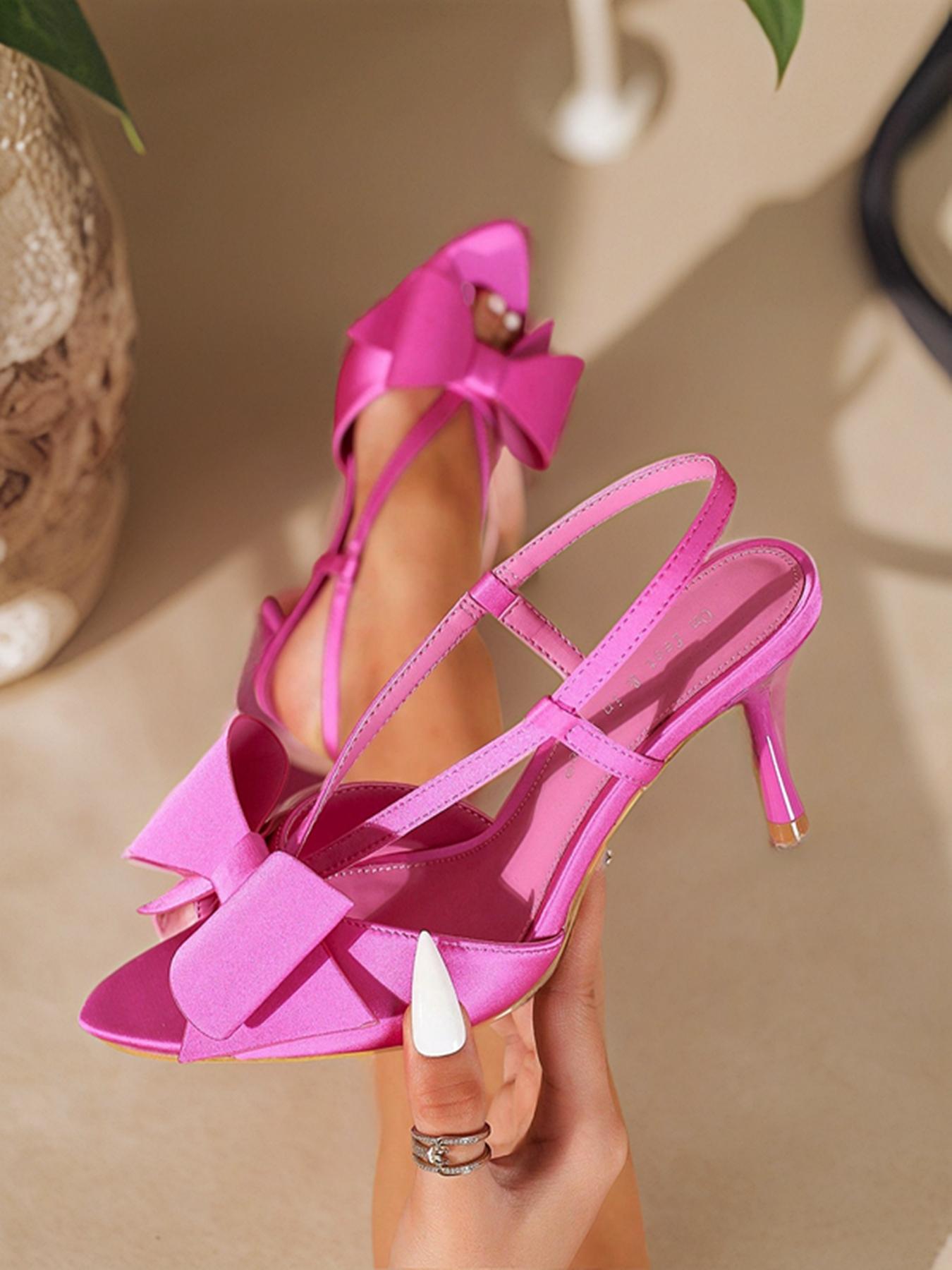 Women's Elegant Bowknot Design High Heel Sandals, Fashionable Sandals for Party, Daily Clothing Decor for Women, Elegant Party Footwear