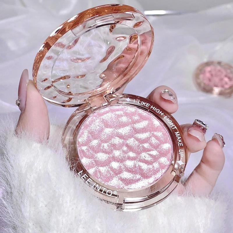 Portable Glitter Highlighter Powder, Shimmering Highlighter Palette, Long Lasting Lightweight Pearly Makeup Powder, Facial Brightening Cosmetics, Valentine's Day Gift, Cosmetics Glam Powder, High Shine Makeup